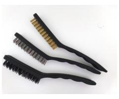 Escova Multiuso Limpeza - Jogo 3 Escovas - Nylon, Aço, Latão