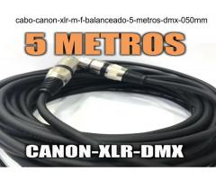 Cabo Canon XLR M / F Balanceado - 5 Metros - Dmx - 0,50mm