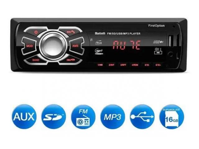 Som Automotivo Carro Rádio Bluetooth Pendrive Sd Rádio MP3 Viva Voz - 1/4