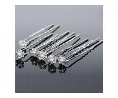 Grampo Ponto de Luz Flor Brilho e Pérola - Kit com 10 Grampos