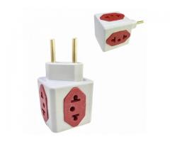 Adaptador de Tomada Cubo 3D - 4 Lados - Padrão Novo e Antigo - Unidade