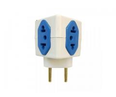 Adaptador de Tomada Cubo 3D - 4 Lados - Padrão Novo e Antigo - Unidade