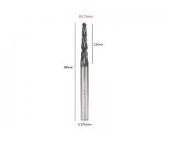 Fresa CNC Ball Nose Cônica Gravação Raio 0.5mm ou 0.75mm - Unidade