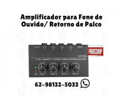Amplificador para Fone de Ouvido Retorno de Palco 4 Canais