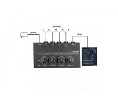 Amplificador para Fone de Ouvido Retorno de Palco 4 Canais