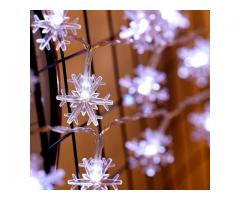 Cordão de LED Floco de Neve 5 Metros  - Cordão de Luz para Decoração Interior