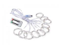 Cortina de LED 3m x 2m com Controle - Cortina de Luz de Fada - Decoração Festa Casamento Natal