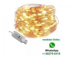 Fio Cordão de LED Pisca-Pisca - Decoração Festa Casamento Natal -  Luz de Fada 10 Metros