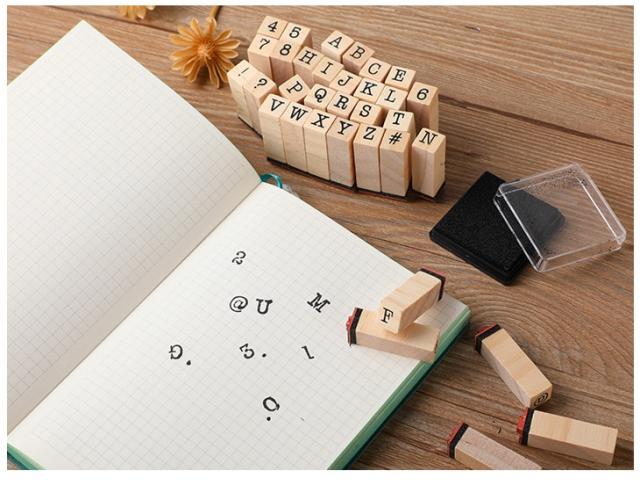 Carimbo Alfabeto e Números para Scrapbook Arte Decoração Estampas etc - Kit com  41pcs - 2/4