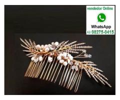 Grinalda Arranjo de Cabelo Grampo de Noiva Daminha Formatura Festa - Modelo Floral Folhas