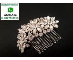 Grampo de Pedraria Noiva - Arranjo Cabelo Noiva Grinalda Casamento Madrinha Festa etc