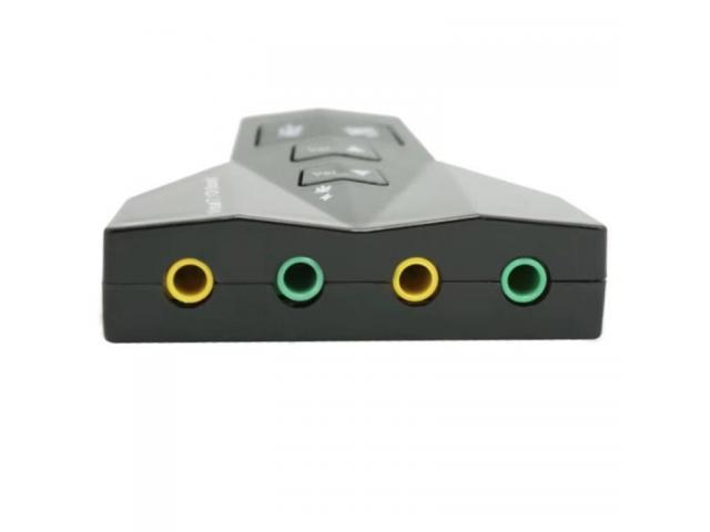 Placa de Som USB Externa Canal 7.1 Adaptador de Áudio Fone de Ouvido - 2/3