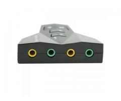 Placa de Som USB Externa Canal 7.1 Adaptador de Áudio Fone de Ouvido - Imagem 2/3