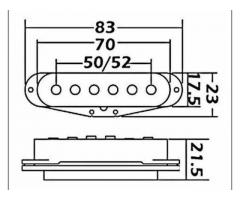 Captador Single SSS Alnico 5 Wilkinson Premium Wvs 60 Trio Blues Rock