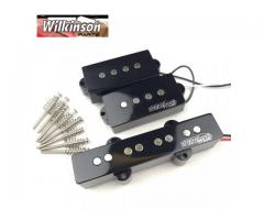 Captador para Contrabaixo Passivo Wilkinson 4 Cordas Set Humbucker Pickups WOPB + WOJB