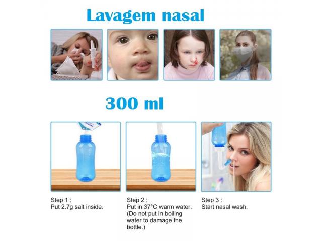 Lavador Nasal Higienizador Lavador Nasal Ducha P/ Sinusite Rinite Alérgica 300ml - 3/5