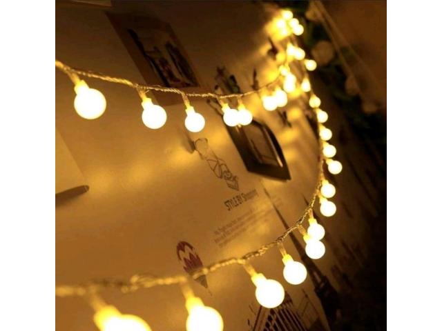 Cordão Iluminado Bolinha Luminária Pisca-Pisca 8 Metros - Decoração Casamento Natal Festa Quarto - 6/7