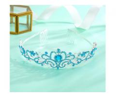 Coroa Tiara Debutante Daminha Criança Noiva - Coroa Rosa Vermelha Azul