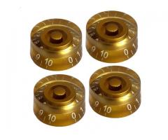 Knob para Guitarra Estilo Padrão Lespaul Sg Prs Preto e Dourado - Kit 4 Peças - Imagem 4/5