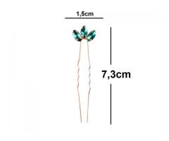 Grampo Decoração Arranjo de Cabelo Verde Debutante Festa Casamento Madrinha - Kit com 5 Peças - Imagem 4/4