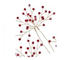 Arranjo de Cabelo Vermelho Debutante Festa Casamento Madrinha - Kit com 3 Peças - Imagem 3/3