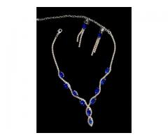 Conjunto Colar e Brinco - Conjunto de Festa Cor Azul ou Vermelho - Imagem 5/7