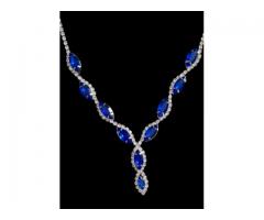 Conjunto Colar e Brinco - Conjunto de Festa Cor Azul ou Vermelho - Imagem 6/7