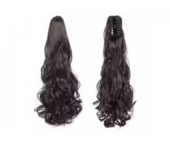 Aplique Removível Piranha de Cabelo Rabo de Cavalo Ondulado