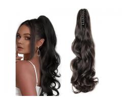 Aplique Removível Piranha de Cabelo Rabo de Cavalo Ondulado - Imagem 4/6