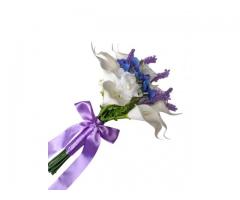 Buquê de Noiva Permanente Copo de Leite e Lavanda Realista