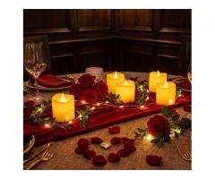 Vela Led Eletrônica Decorativa Dia dos Namorados Natal Festa etc - Kit com 4 Pcs