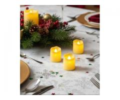 Vela Led Eletrônica Decorativa Dia dos Namorados Natal Festa etc - Kit com 4 Pcs