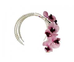 Buquê Bolsa de Noiva com Orquídeas e Pérolas Hoop Bouquet - Buquê Moderno - Imagem 4/4
