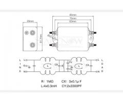 Filtro de Energia Anti Ruído e Interferência Elétrico EMI Monofásico 10a 115 v 250 v cw4l2 50/60 hz