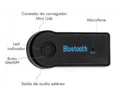Adaptador P2 Receptor Bluetooth Música Chamada Som Carro