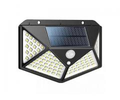 Luminária Solar 100 Leds Com Sensor Presença Sem Fio Uso Interno  e Externa 3 Modos