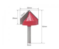 Fresa Cava Friso Tipo V-Bit Haste 6mm - Madeira MDF ACM etc