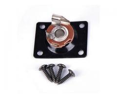 Jack Plates + Power Jack Mono P10 Baixo Guitarra + Parafusos Cromados