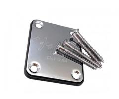 Neck Plate Fender Inox Completo + Parafusos - Plate do Braço Guitarra