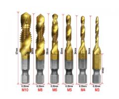 Kit Macho para Uso em Furadeira Parafusadeira - Jogo com M3, M4, M5, M6, M8, M10