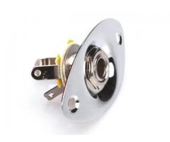Jack Plate Oval Cromado Para Guitarra Elétrica Bluesmachinne - Imagem 4/5