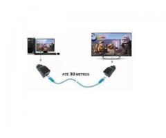 Adaptador Hdmi para Rede DVR Tela Extensor Hdmi x Rede até 30 Metros Via Cabo de Rede Rj45