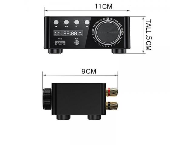Mini  Amplificador Bluetooth Usb Cartão Mp3 Celular HiFi - 4/6