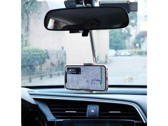Suporte Articulado para Celular Encaixe Retrovisor - Suporte Celular Carro GPS Uber etc - 2/4