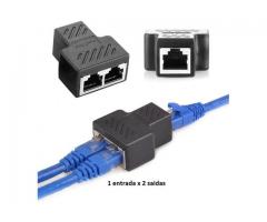 Conector de Rede Hub Divisor Switch 2x1  Adaptador de Plugue Ethernet Cabo De Rede - Imagem 1/6