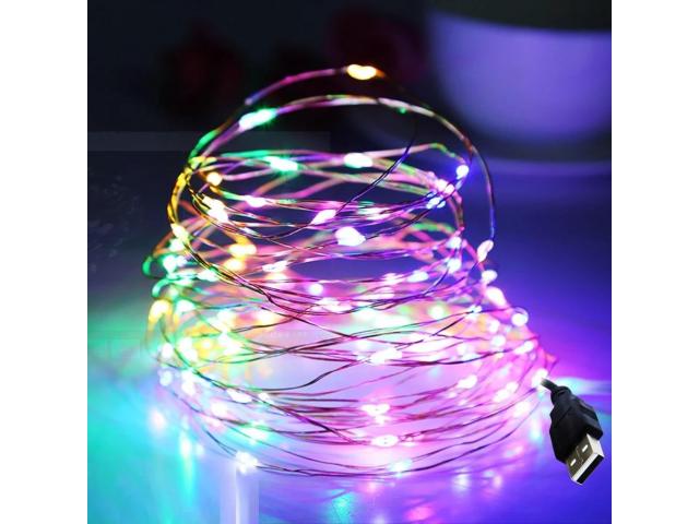 Cordão de LED Varal Iluminado - Luz de Fada 10 Metros - Decoração Sala Árvore Natal Ano Novo - 2/4